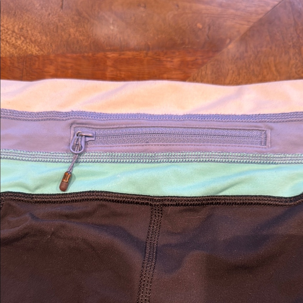 Lululemon Athletica Black Leggings with Blue and White Waistband - Picture 5 of 5